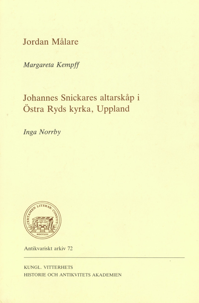 Jordan Målare : Johannes Snickares altarskåp i Östra Ryds kyrka, Uppland