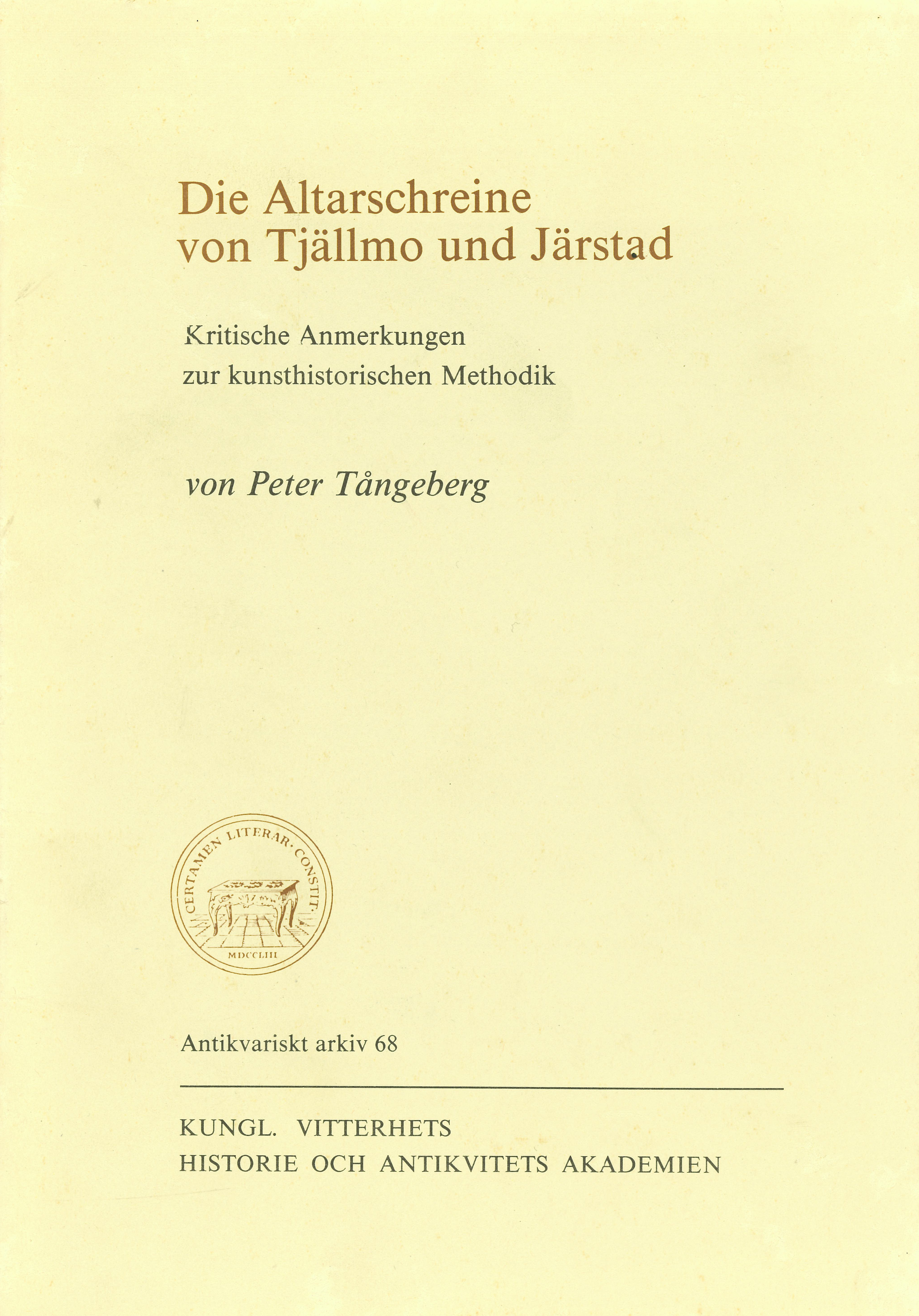 Die Altarschreine von Tjällmo und Järstad